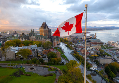 Canadian flag landscape