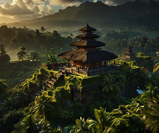 Bali landscapes and culture collage