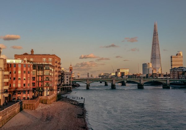 London skyline with River Thames and landmarks