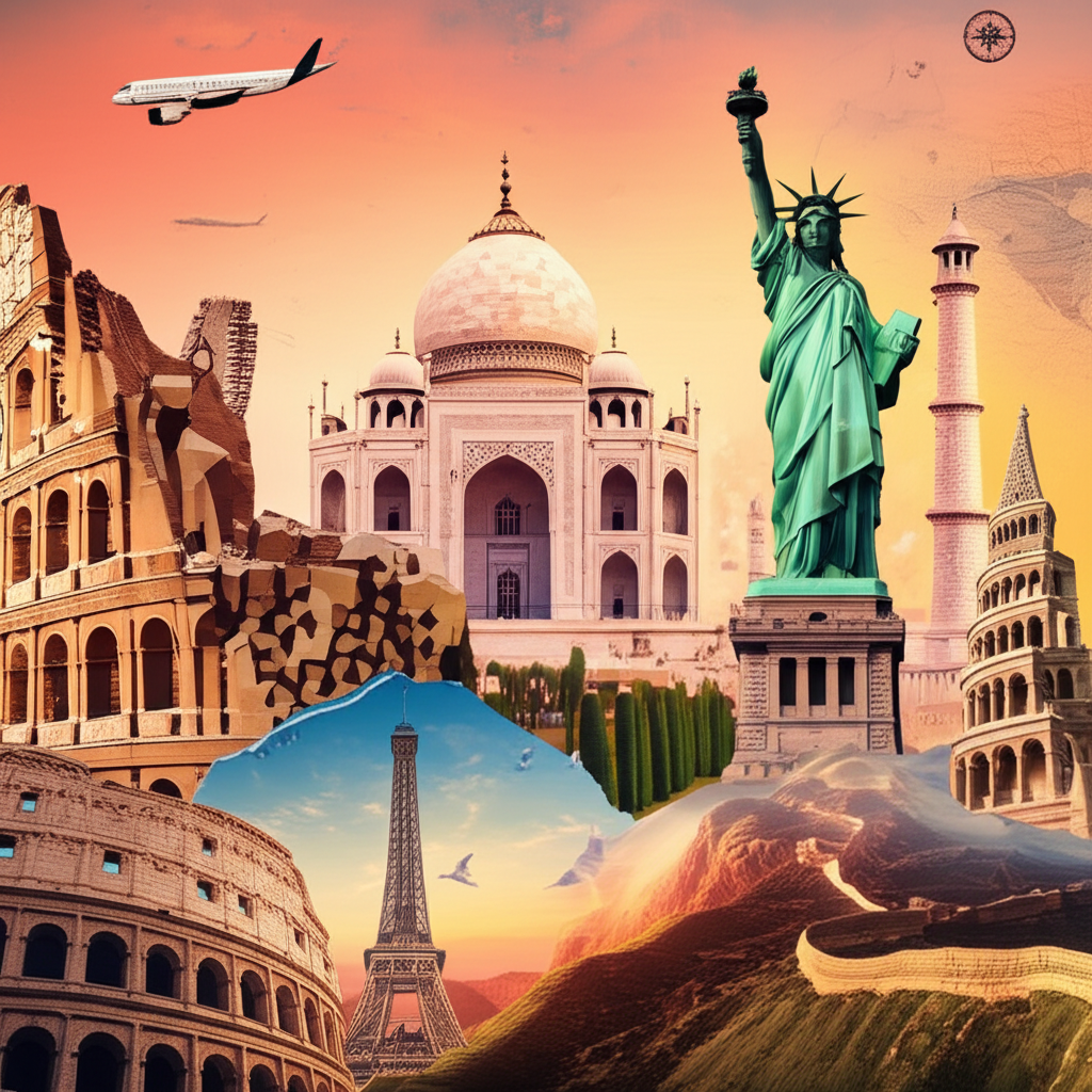 World countries collage